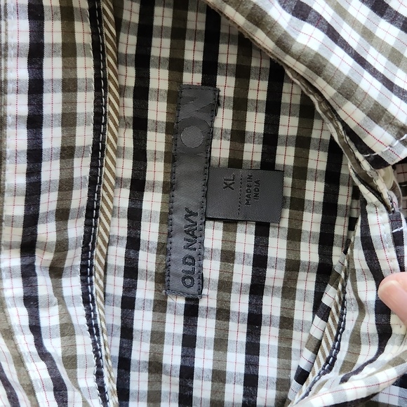 Old Navy Plaid, Men's Button Down Shirt, Plaid, Long Sleeve, XL - Picture 3 of 6